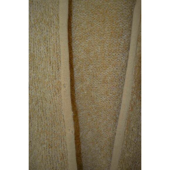Vintage Fuzzy Knit Mustard Yellow Shawl Tie Side - Picture 7 of 9